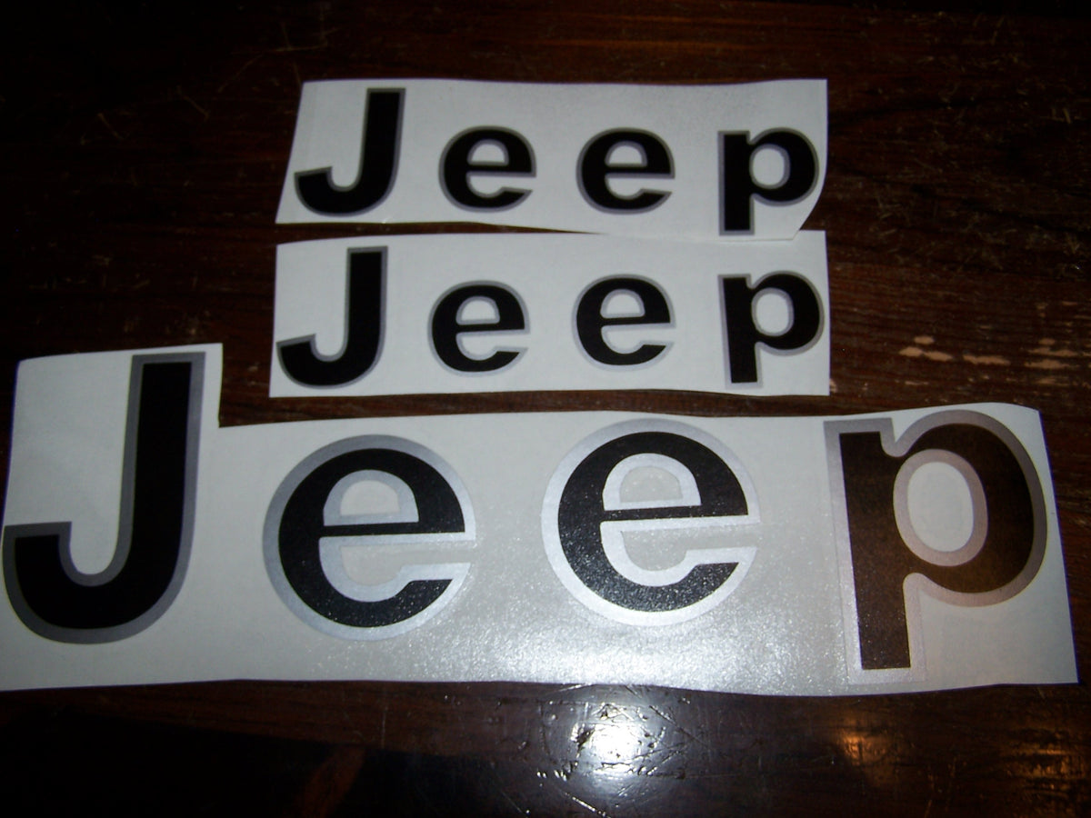 Jeep CJ Tailgate Fender Vinyl Decal Kit Vellosvinyl