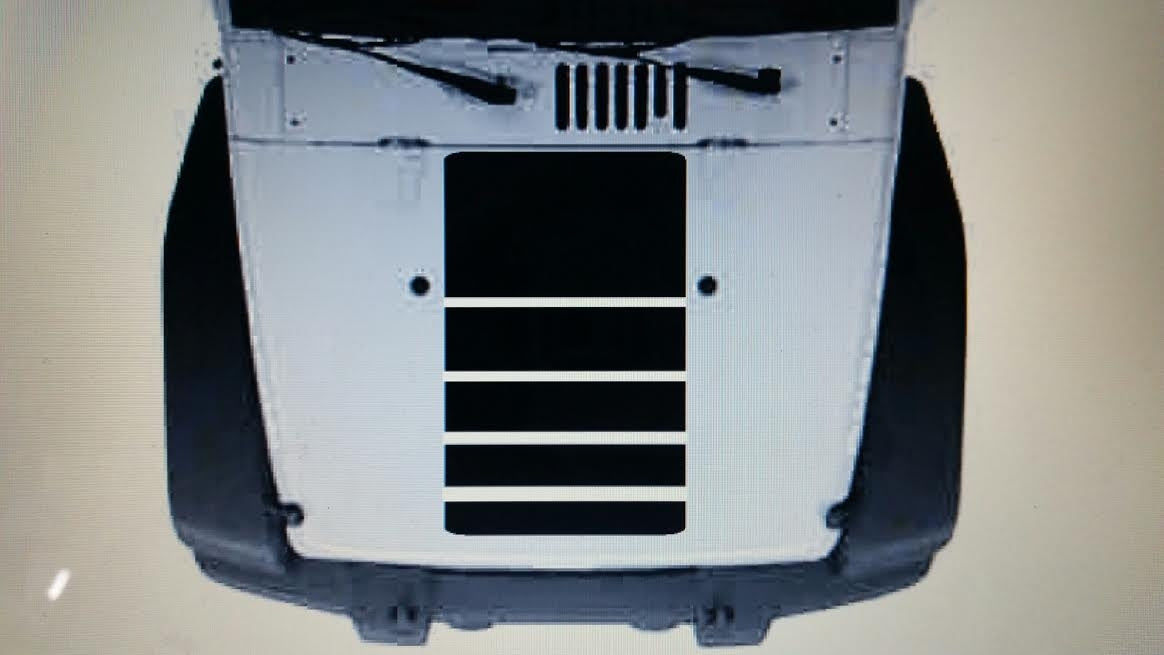 JEEP WRANGLER HOOD BLACKOUT STROBE DESIGN DECAL FOR JK TJ YJ CJ