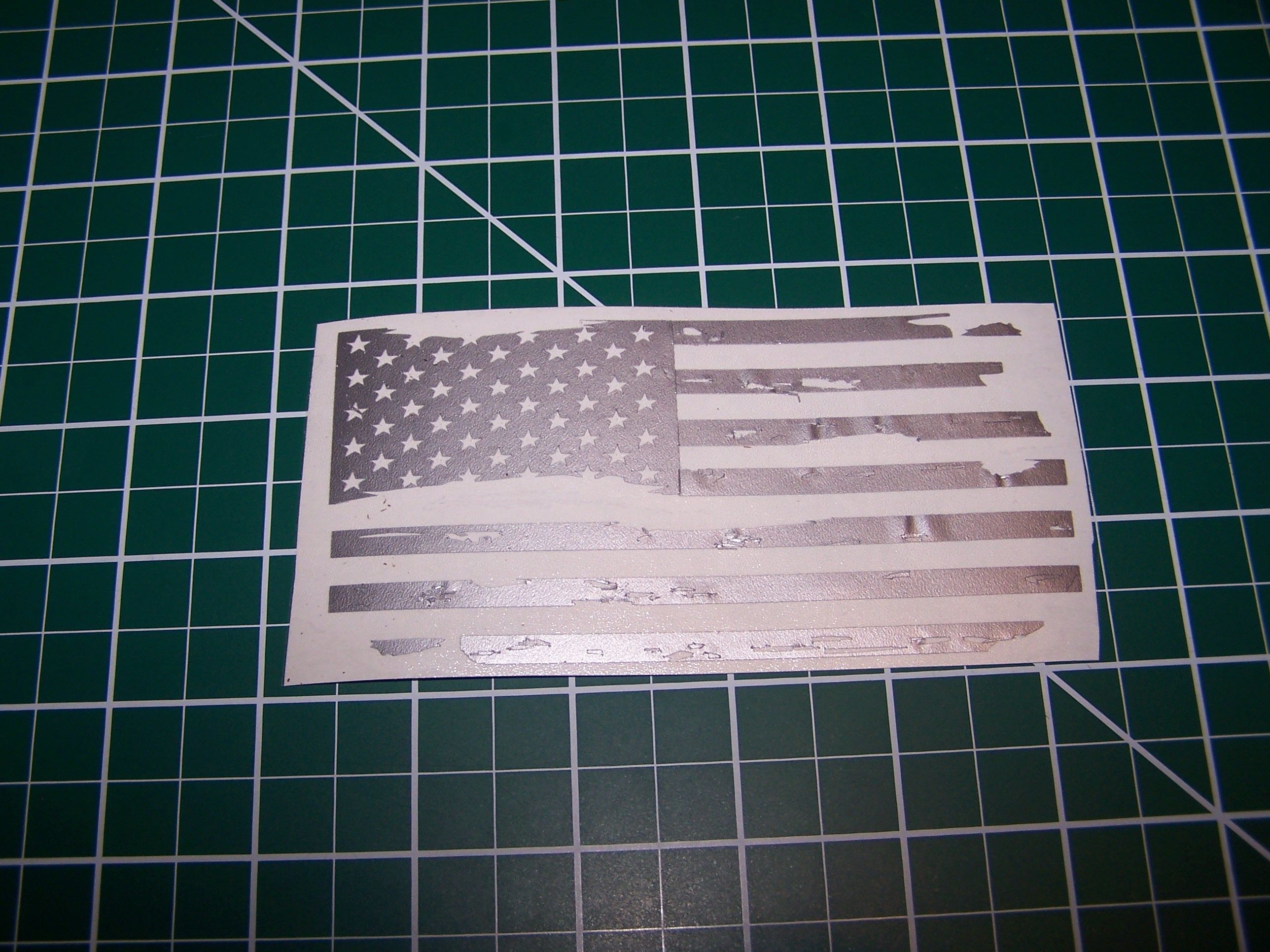 DISTRESSED SMALL AMERICAN FLAG VINYL DECAL STICKER