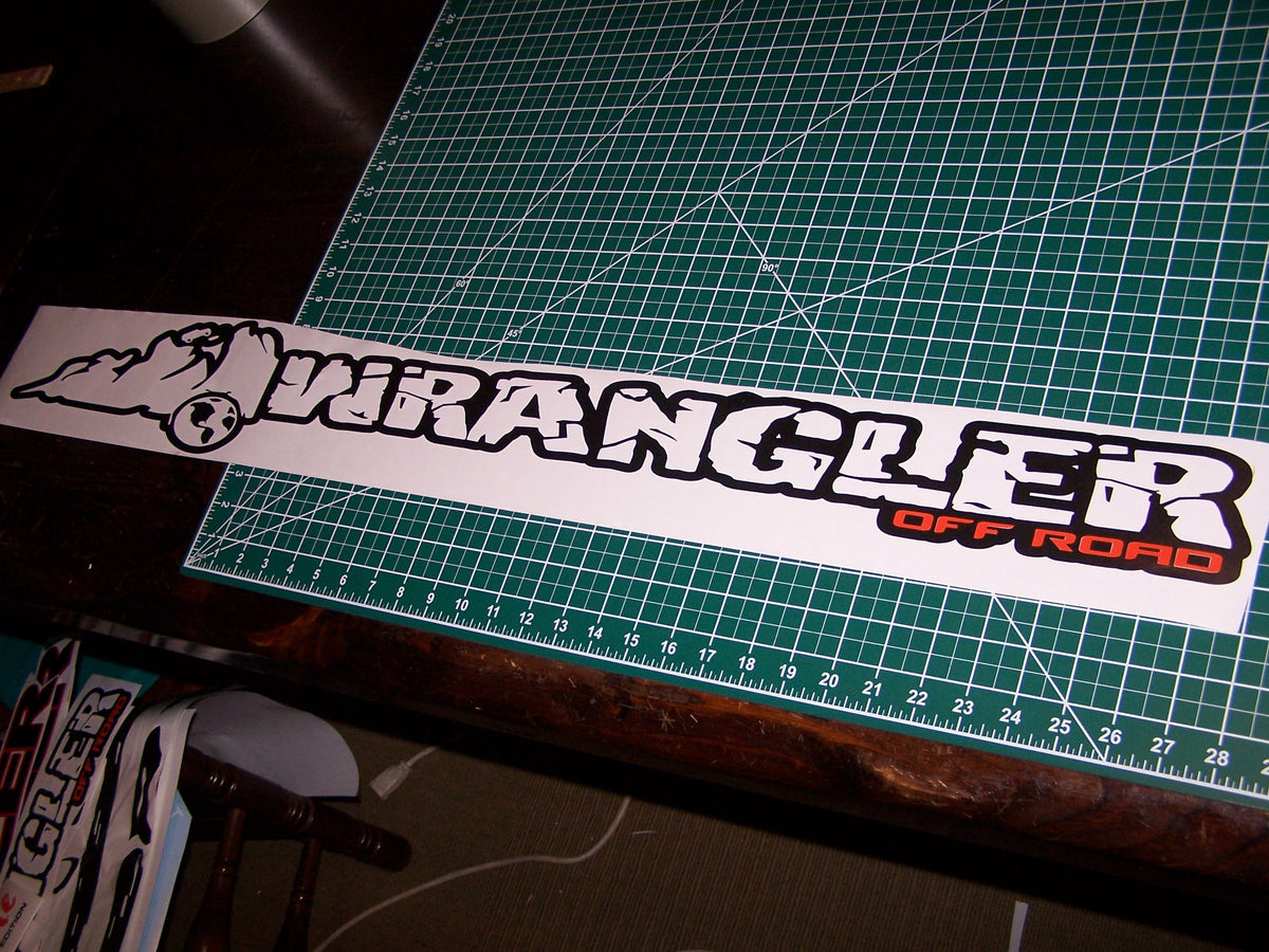 JEEP WRANGLER OFF ROAD WINDSHIELD VINYL DECAL STICKER BANNER Vellosvinyl