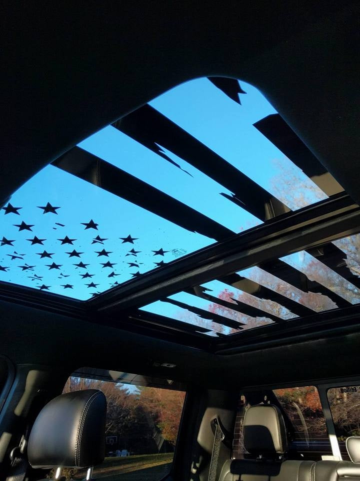 DODGE RAM 2019 2020 DISTRESSED FLAG PANORAMIC SUNROOF DECAL Vellosvinyl