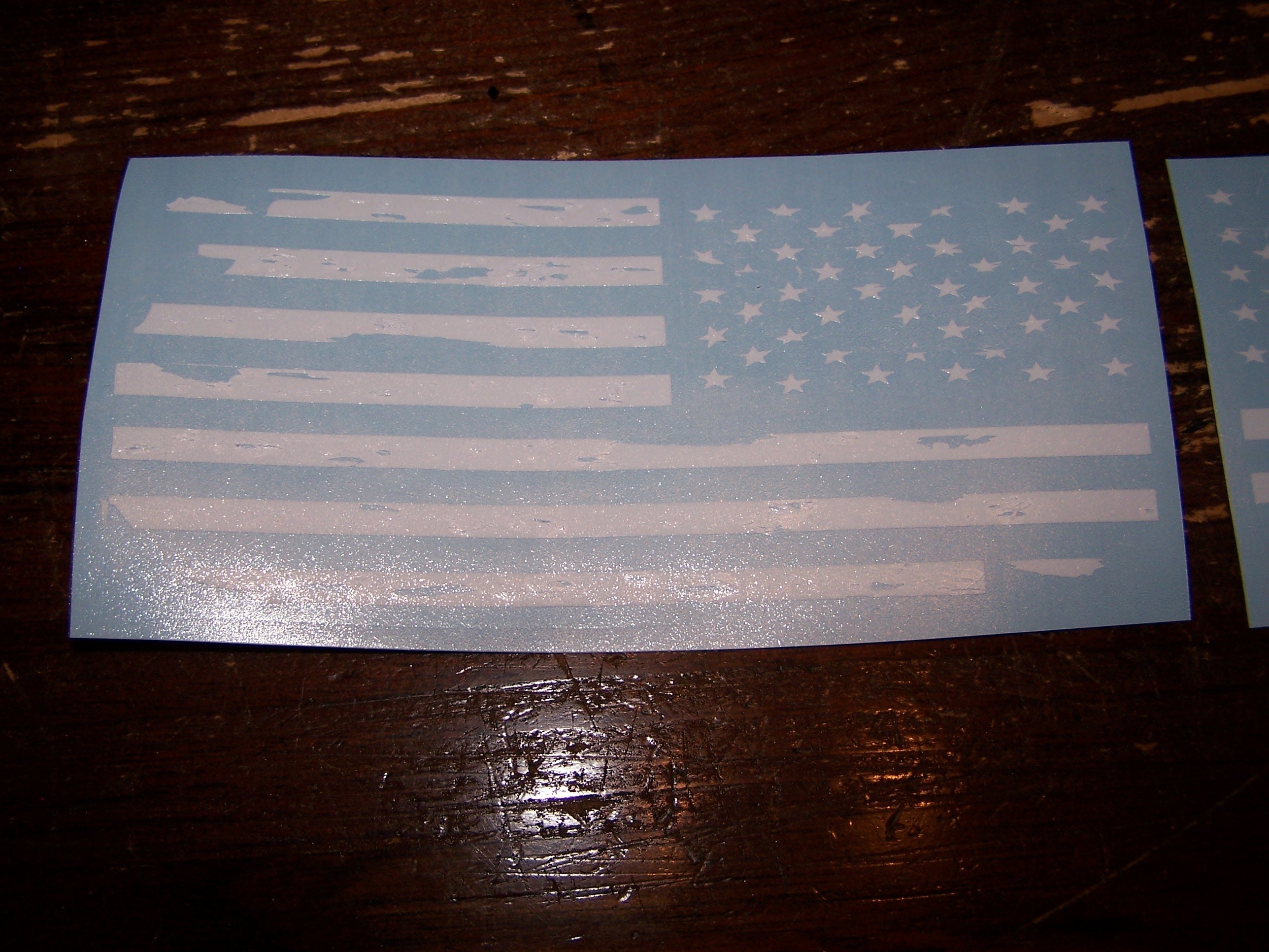 DISTRESSED SMALL AMERICAN FLAG VINYL DECAL STICKER