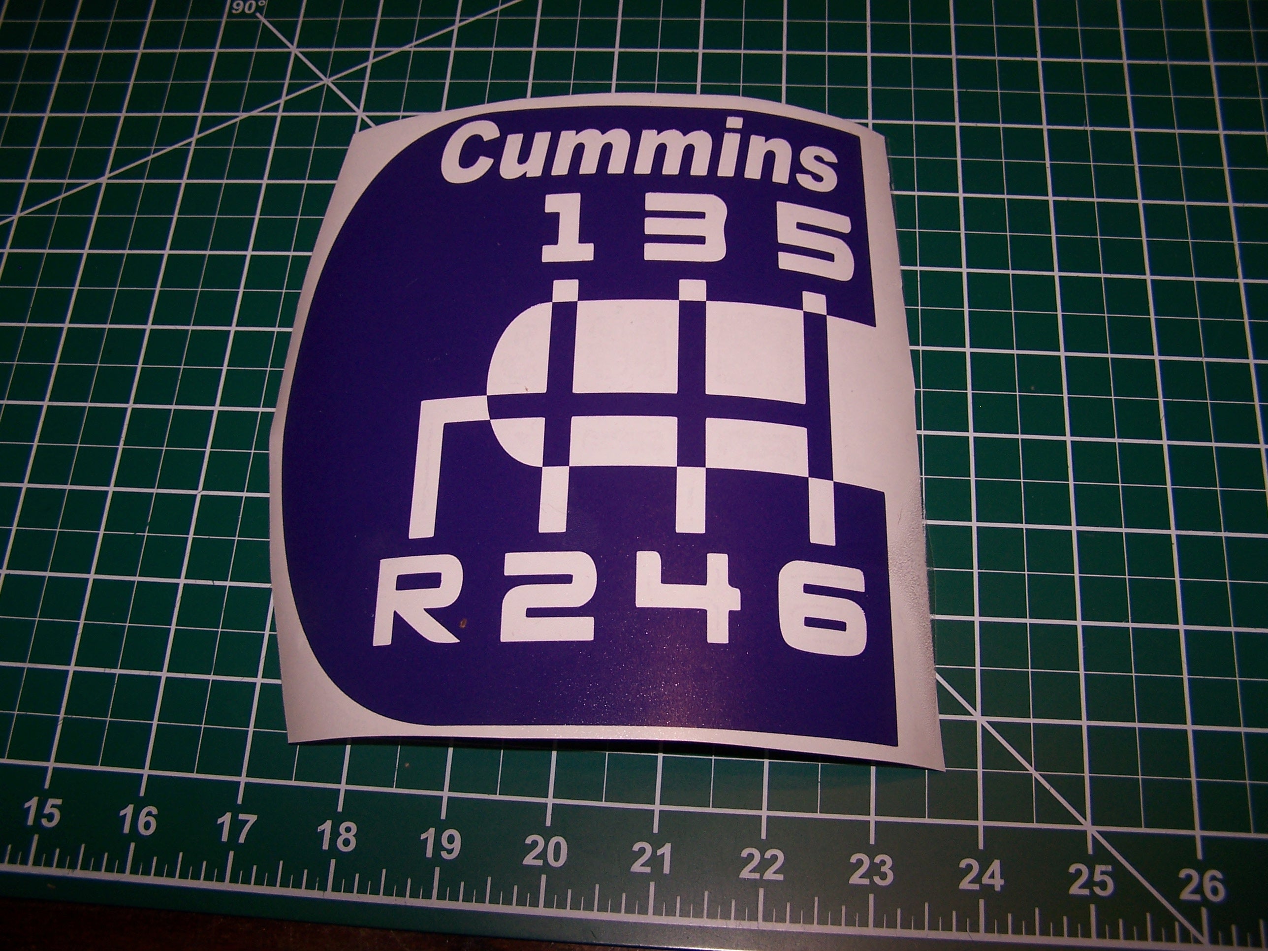 CUMMINS LOGO 6 SPEED WITH TEXT VINYL STICKER DECAL CHOOSE COLOR