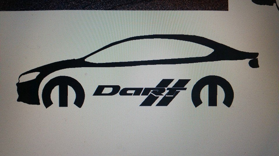 DODGE DART W/ MOPAR LOGO & TEXT VINYL STICKER DECAL CHOOSE COLOR ...