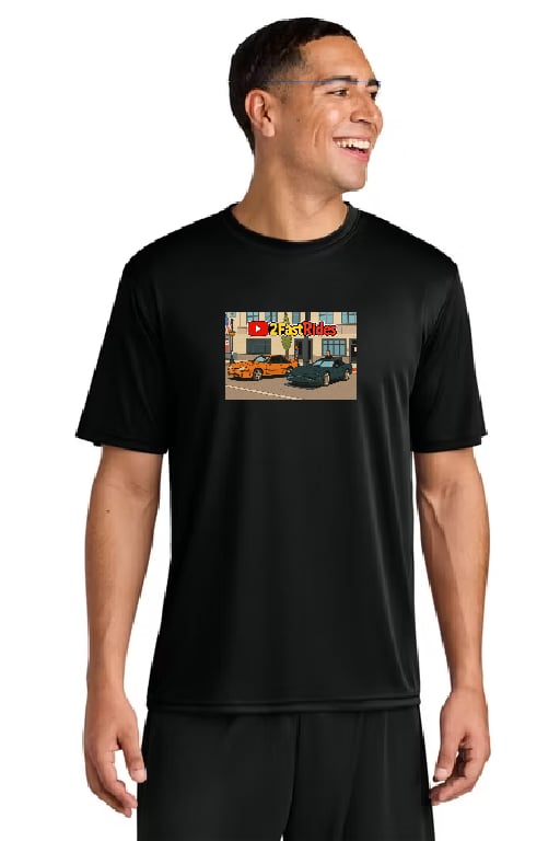 2FastRides YouTube channel cars in cartoon T-SHIRT, HOODIE. CREW NECK SWEATSHIRT, POLO, DRI FIT T-SHIRT, SOFT-STYLE