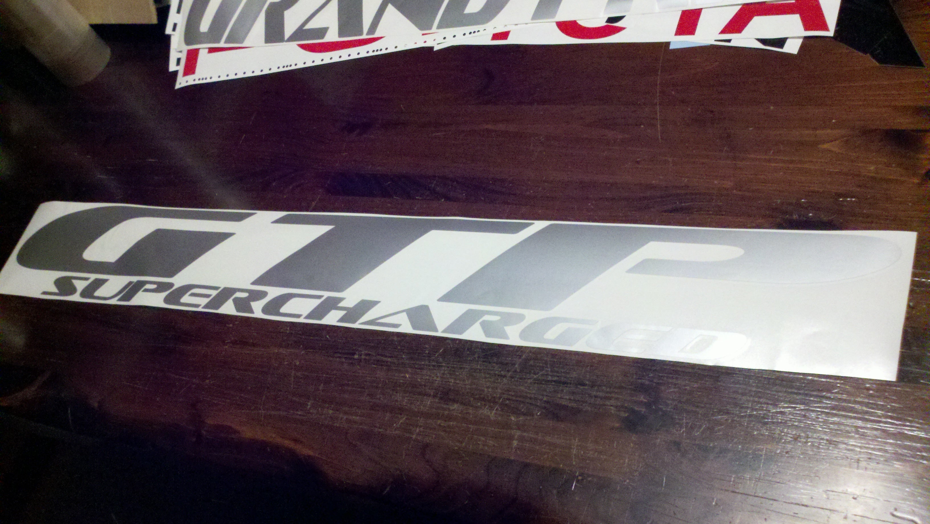 thumbnail image 2 of 2x Large Supercharged Car Decal Stickers - White Vinyl For Windows, GP, JCW, Cooper S, R53 Models 2 of 9