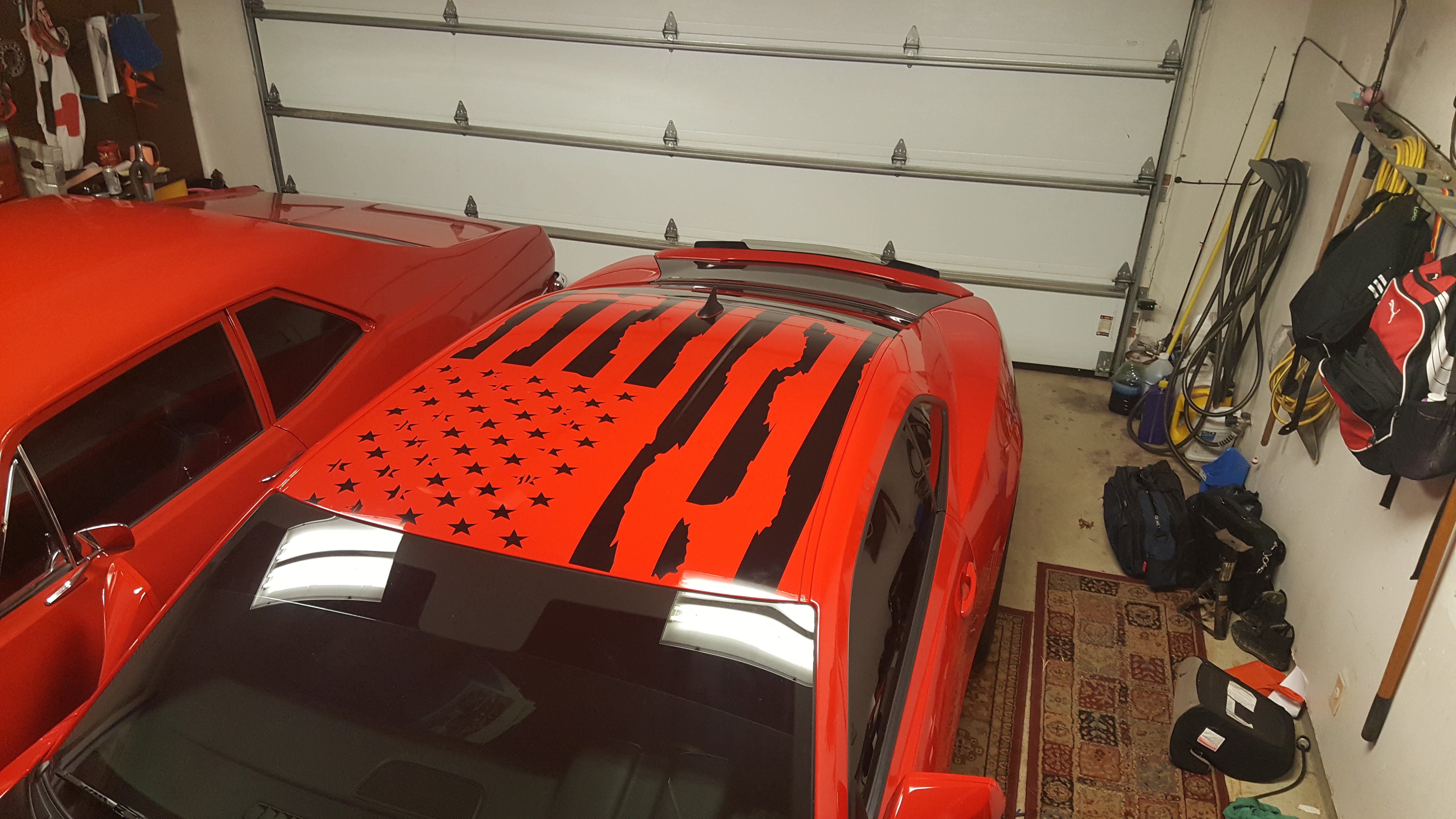 2010 -2024 CAMARO DISTRESSED AMERICAN FLAG FOR ROOF SS Z/28