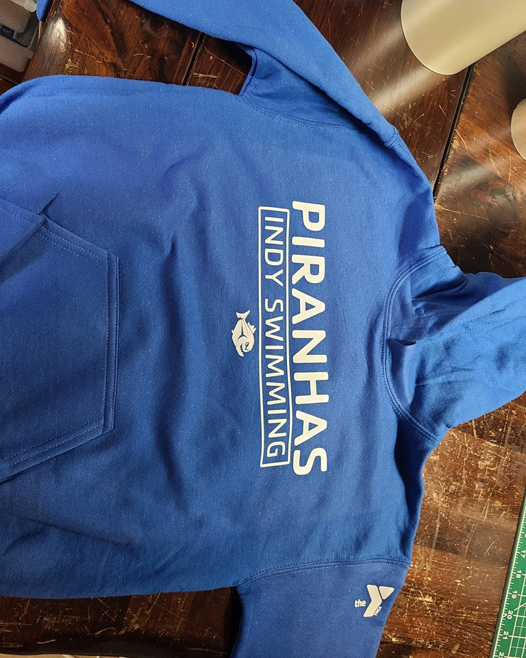 INDY SWIMMING SWIM TEAM HOODIE PIRANHAS LOGO