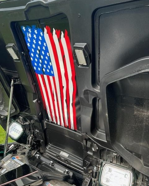 CORVETTE C4 AMERICAN FLAG UNDER HOOD DECAL