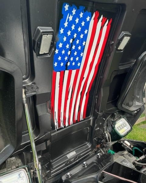 CORVETTE C4 AMERICAN FLAG UNDER HOOD DECAL