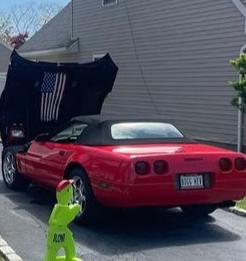 CORVETTE C4 AMERICAN FLAG UNDER HOOD DECAL