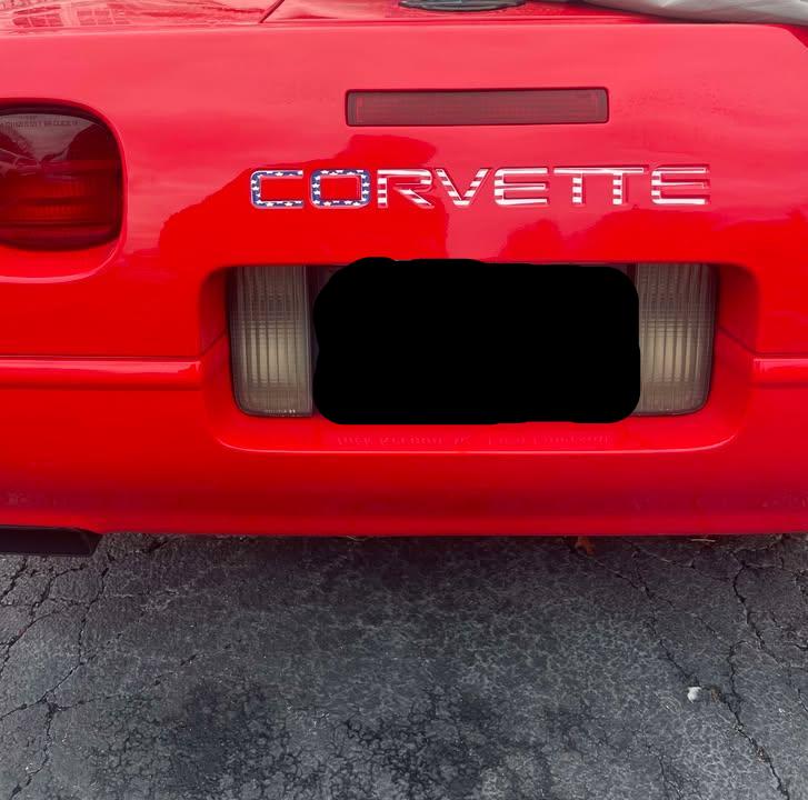 1991-1996 CORVETTE REAR BUMPER AMERICAN FLAG LETTERS