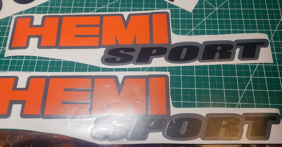 DODGE RAM HEMI SPORT VINYL BEDSIDE DECAL SET CHOOSE COLORS