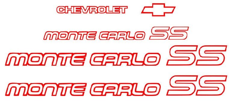 1985 1986 MONTE CARLO SS DECAL KIT COMPLETE