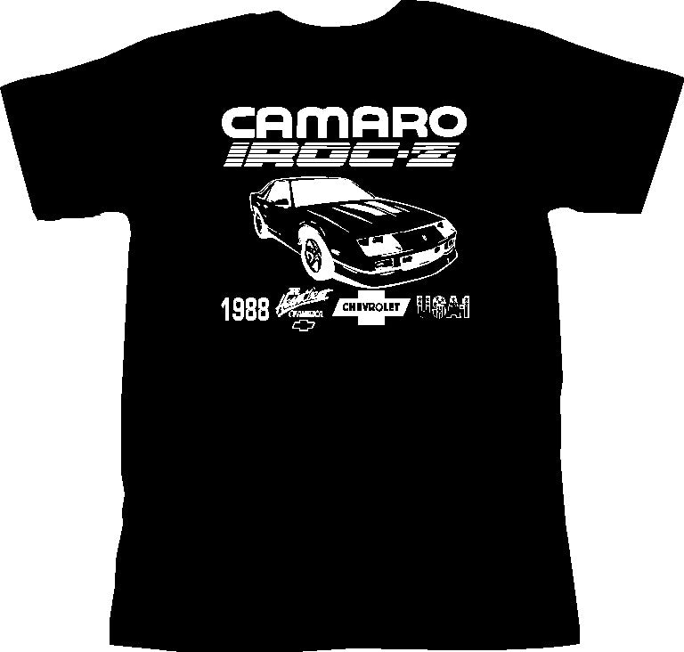 CAMARO IROC-Z USA-1 HEARTBEAT OF AMERICA  CHOOSE YEAR T-SHIRT, HOODIE. CREW NECK SWEATSHIRT, POLO, DRI FIT T-SHIRT, SOFT-STYLE